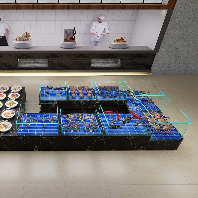 One-tier movable seafood tank
