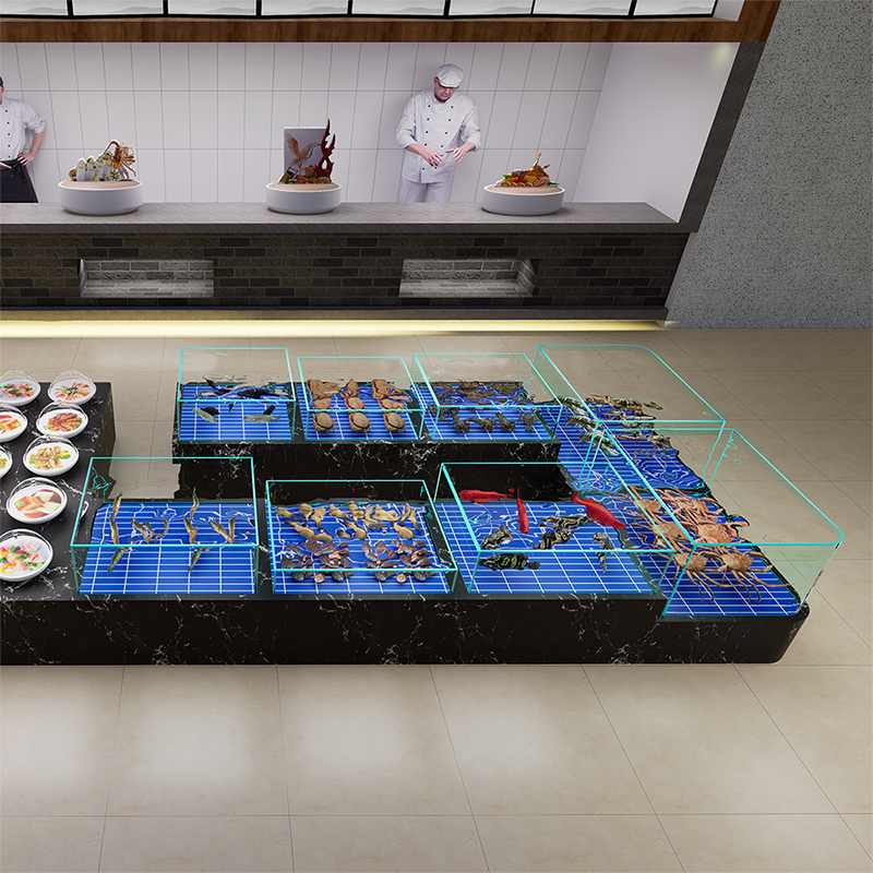 One-tier movable seafood tank