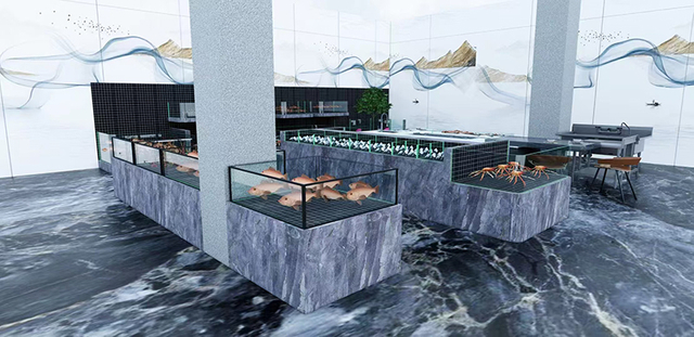 Supermarket seafood tanks