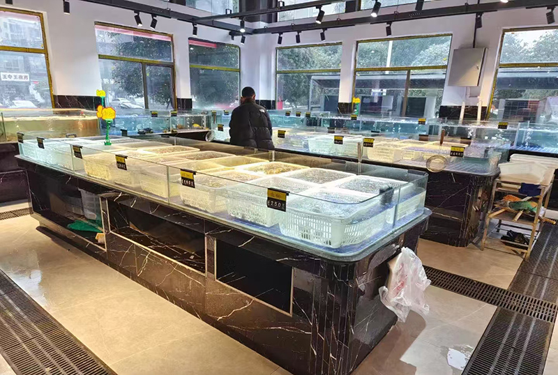 Supermarket seafood tanks