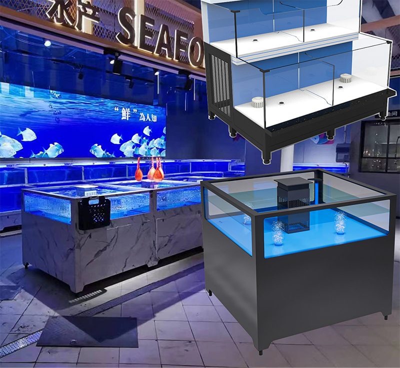 One-tier movable seafood tank (4)