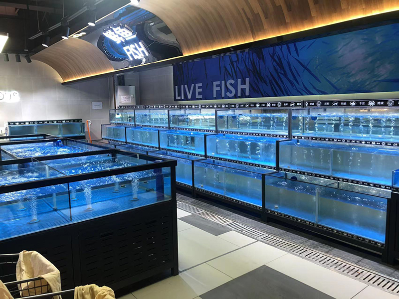 Cuboid three-tier seafood tank (3)