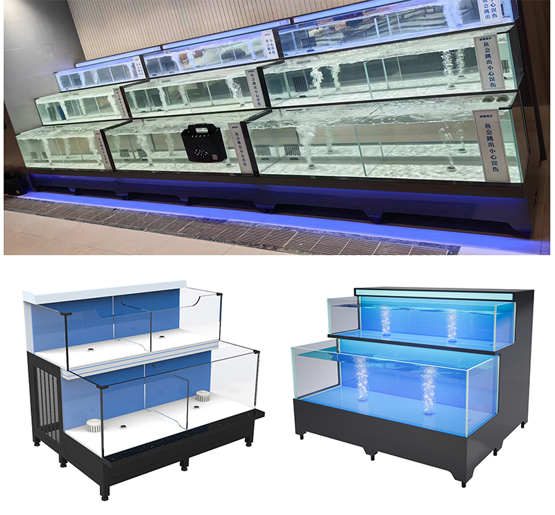 Two-tier movable seafood tank