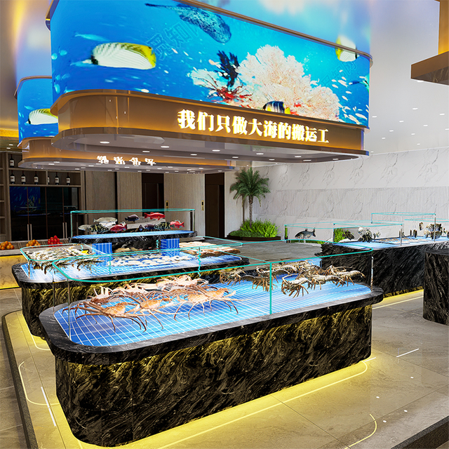 One-tier movable seafood tank