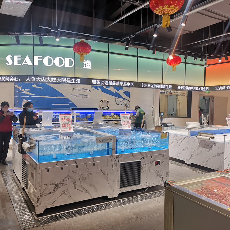 One-tier movable seafood tank