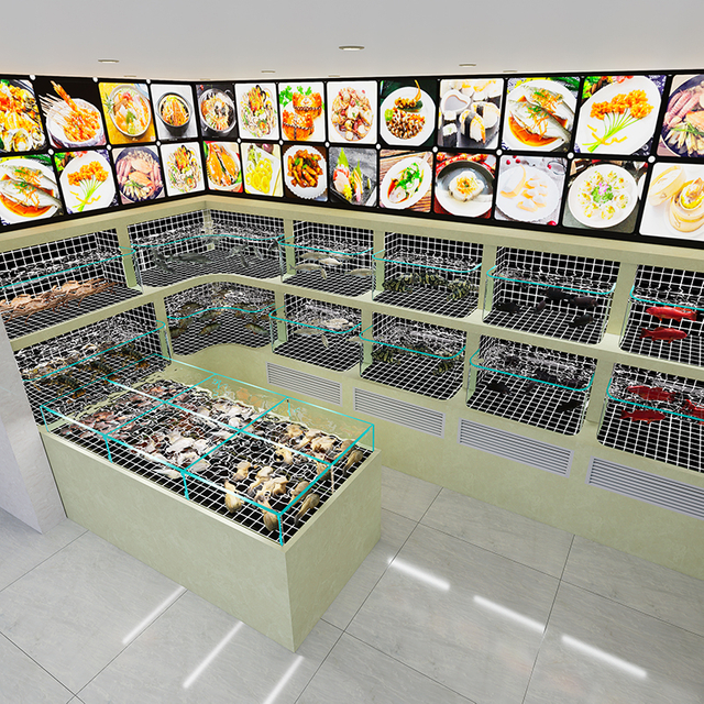 Two-tier movable seafood tank