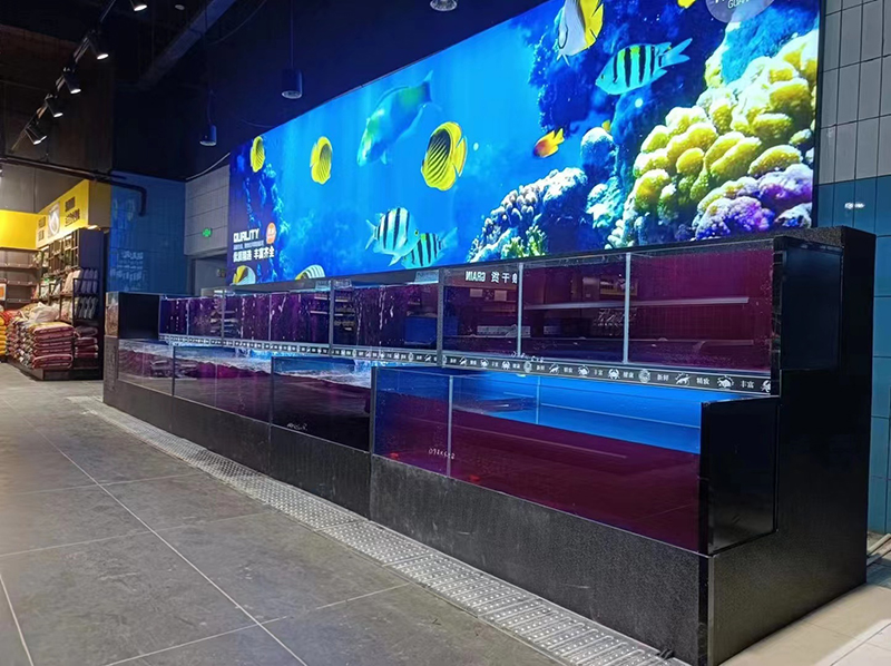 Cuboid cabinet rounded corners seafood tank (1)