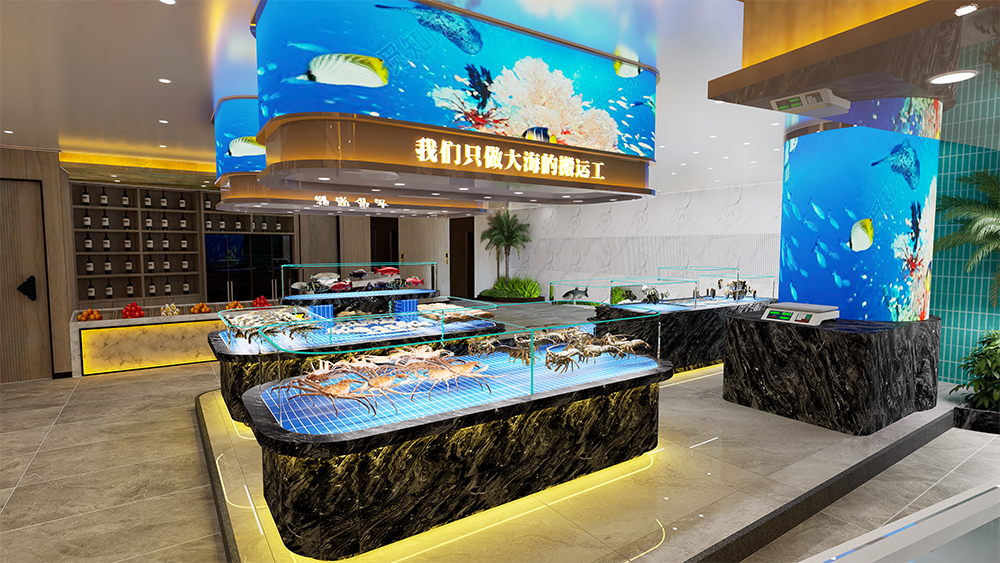 One-tier movable seafood tank (7)