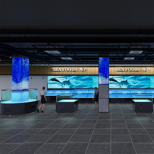 One-tier movable seafood tank