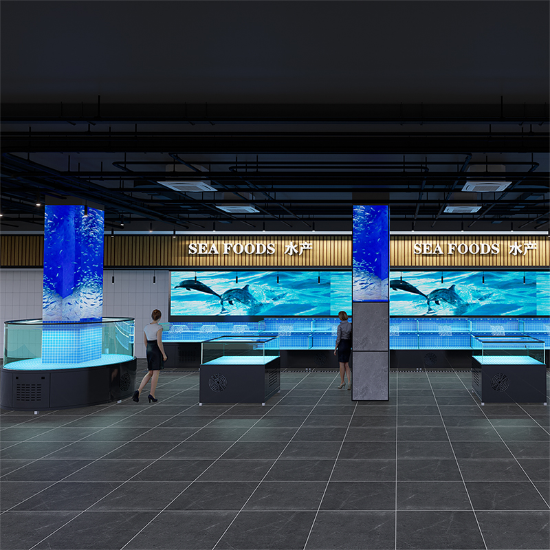 One-tier movable seafood tank