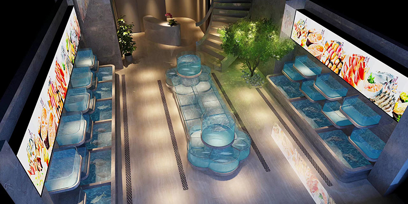 Supermarket seafood tanks