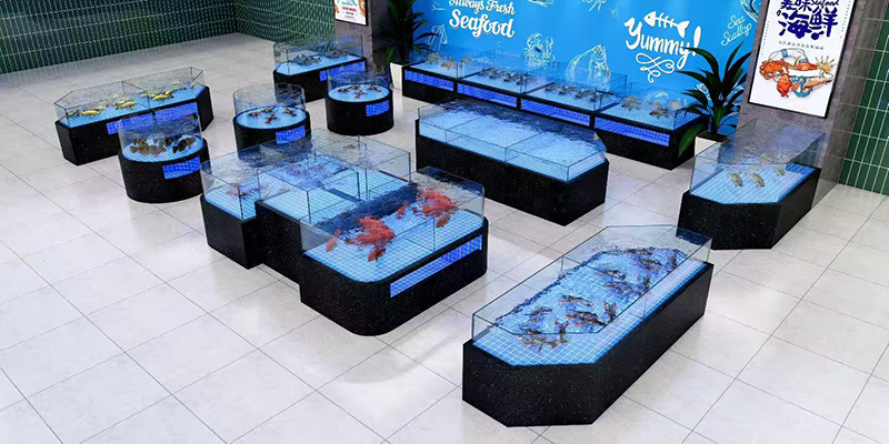 Supermarket seafood tanks