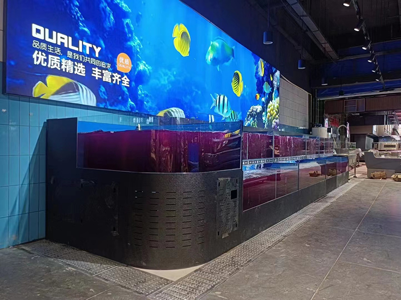 Cuboid cabinet rounded corners seafood tank (5)
