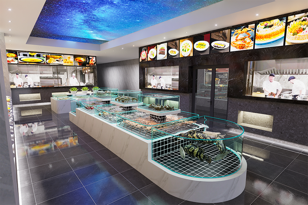 One-tier movable seafood tank (5)