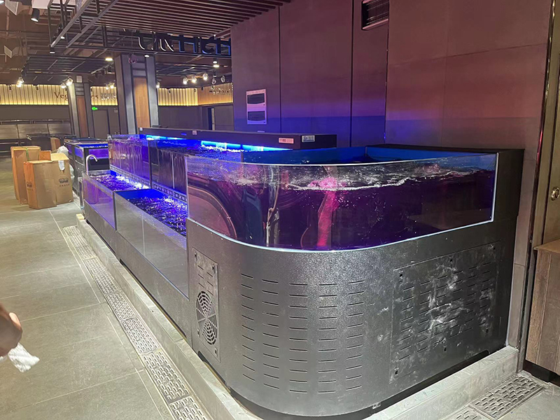 Cuboid cabinet rounded corners seafood tank (9)