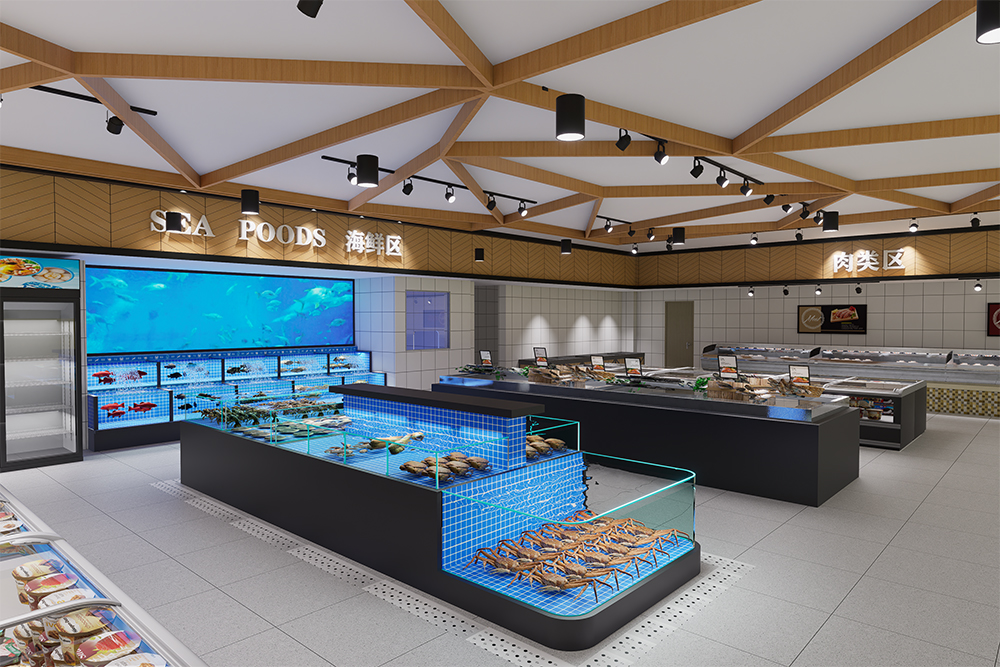 One-tier movable seafood tank (8)