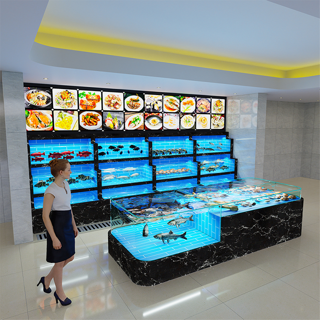 One-tier movable seafood tank
