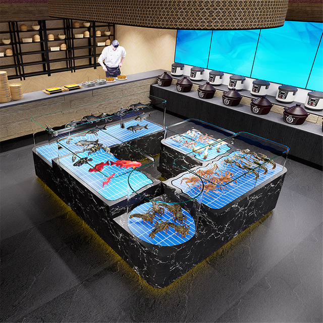 One-tier movable seafood tank