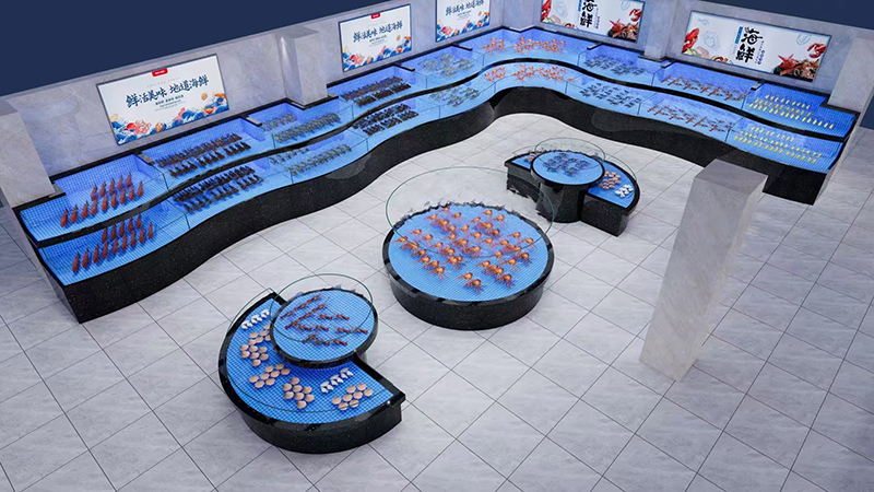 Supermarket seafood tanks