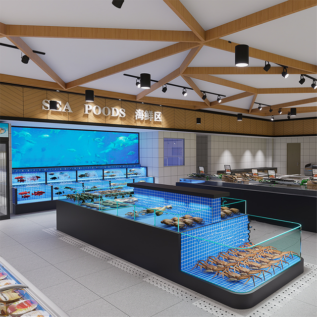 One-tier movable seafood tank