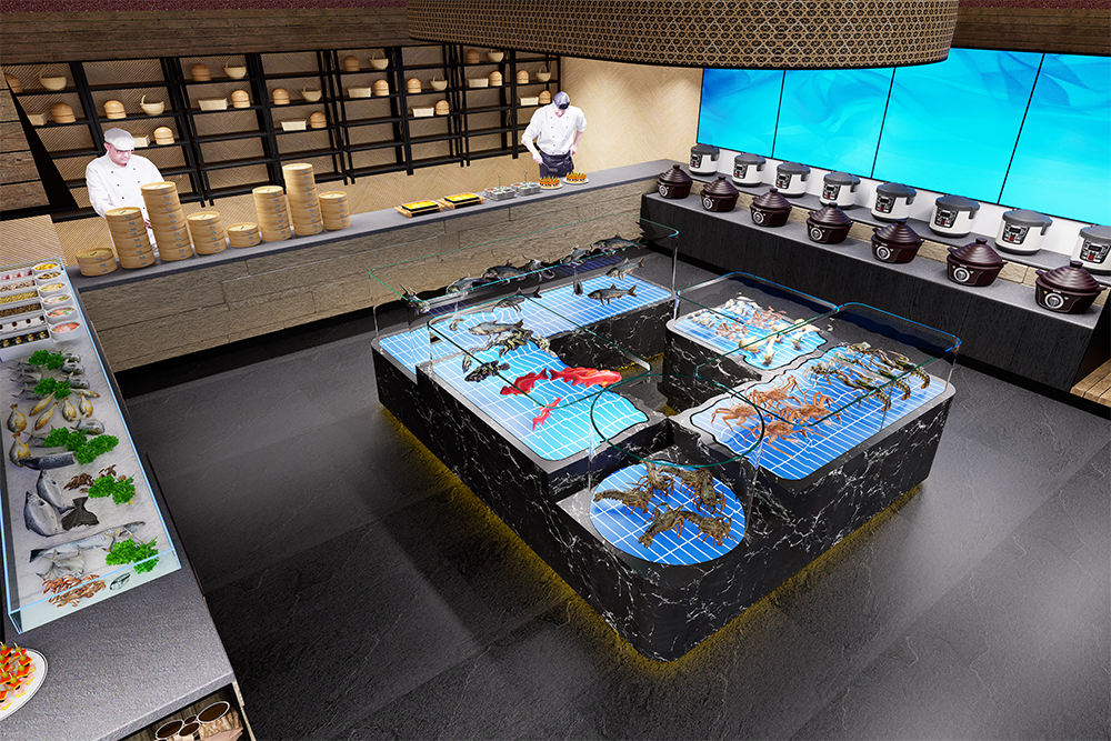 One-tier movable seafood tank (6)