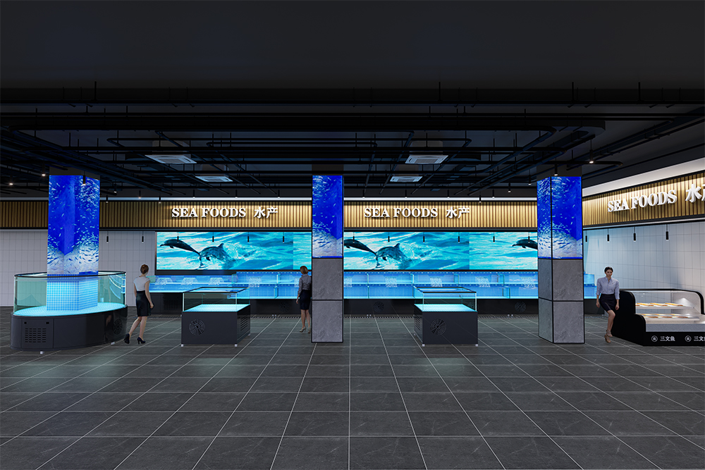 One-tier movable seafood tank (3)