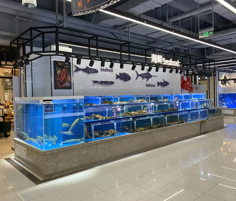 Two-tier movable seafood tank